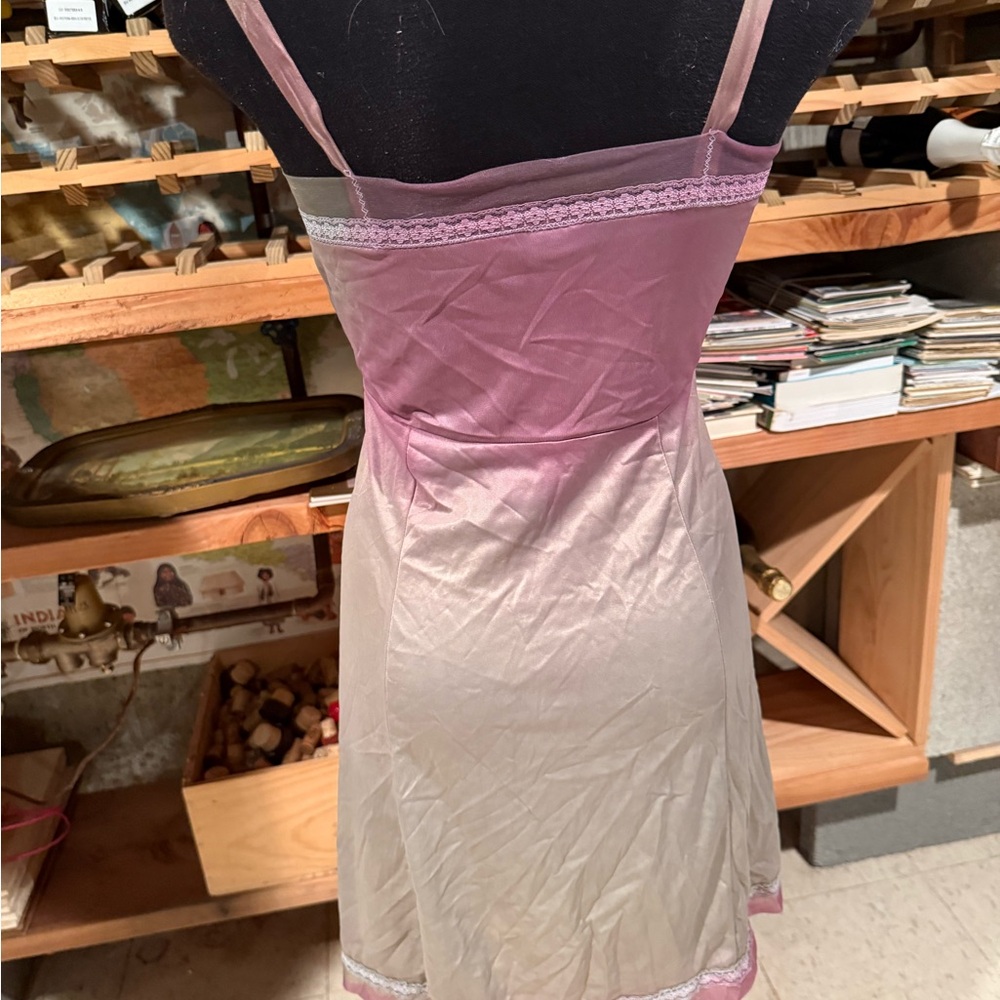 Pink and Soft Blue Vintage Slip Dress - Picture 4 of 5
